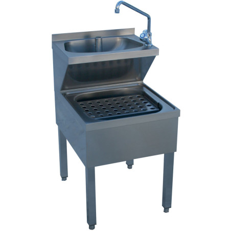 Lave-mains combiné Diamond LMC-57 - Évier 2 bacs en inox professionnel