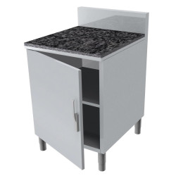 Meuble cuisine pro L2G avec dessus granit 40mm - 3 portes battantes