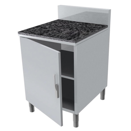 Meuble cuisine pro L2G avec dessus granit 40mm - 3 portes battantes