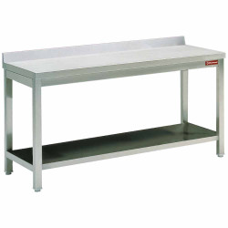 Table de travail professionnelle DIAMOND - Inox avec sous tablette