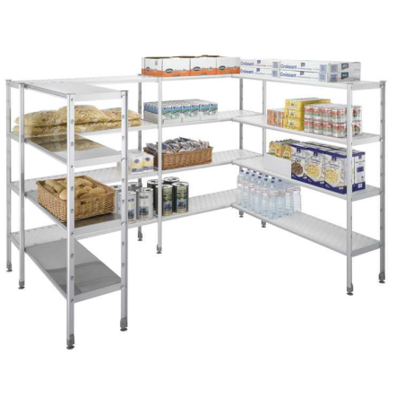 Rayonnage Alu L2G 4 niveaux - Structure robuste pour charges lourdes