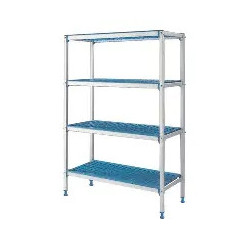 Rayonnage linéaire en aluminium anodisé 4 niveaux RLA/104‑4/EF – 1090 x 400 mm