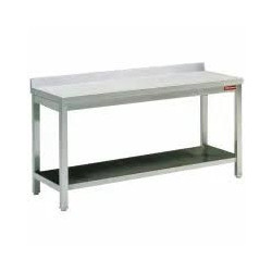 Table de travail inox TL1871A 1800 x 700 avec sous-tablette et bord arrière