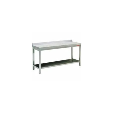 Table de travail inox TL1871A 1800 x 700 avec sous-tablette et bord arrière