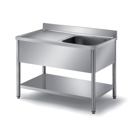 Plonge démontable inox 304 L2G - 2 bacs 600x500mm - Égouttoir nervuré