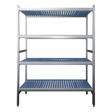 Rayonnage aluminium L2G 4 niveaux - Stockage résistant à l'humidité