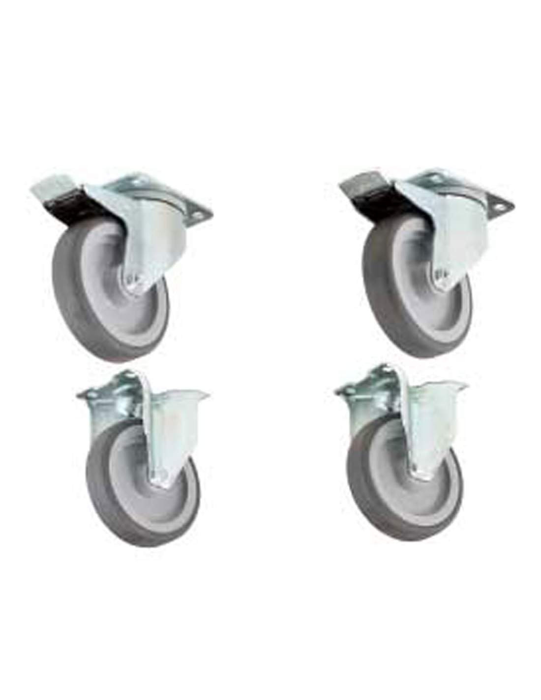 Kit 4 roues DIAMOND - 2 avec freins pour supports et armoires cuisine