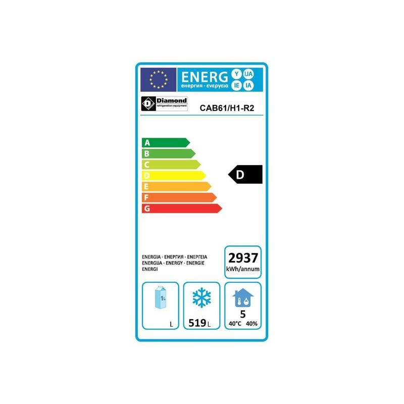 Armoire conservation glaces DIAMOND 700L ventilée - 54 bacs 5L