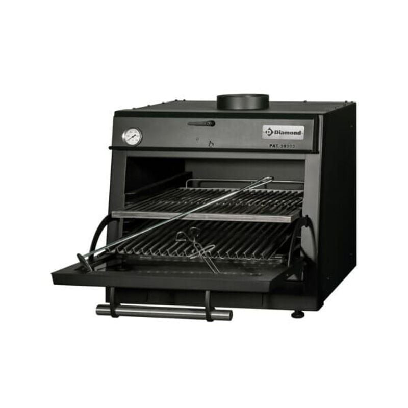 Four-BBQ à charbon DIAMOND 60 kg/h - Four professionnel noir