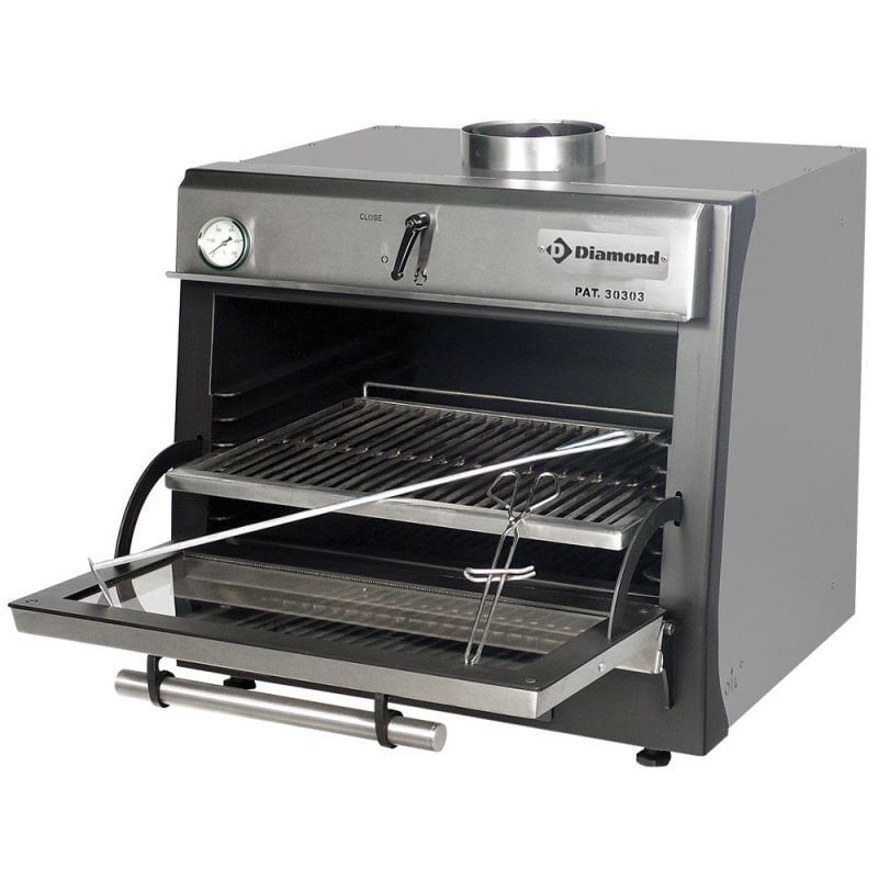 Four-BBQ à charbon DIAMOND - Four professionnel inox 60 kg/h
