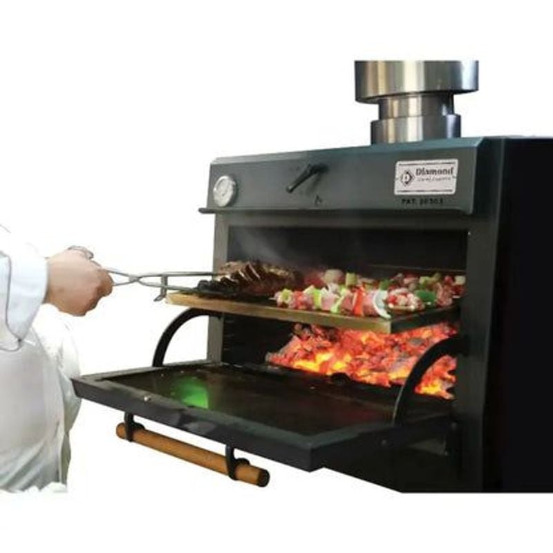 Four-BBQ à charbon DIAMOND - Four professionnel inox 60 kg/h