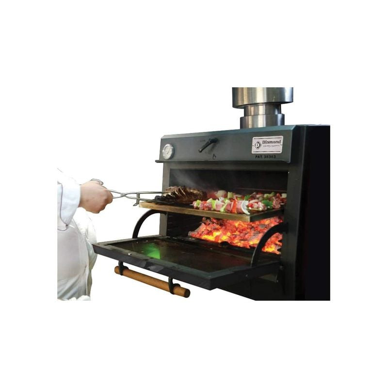 Four-BBQ DIAMOND 75 Kg/h - Porte relevable inox professionnel