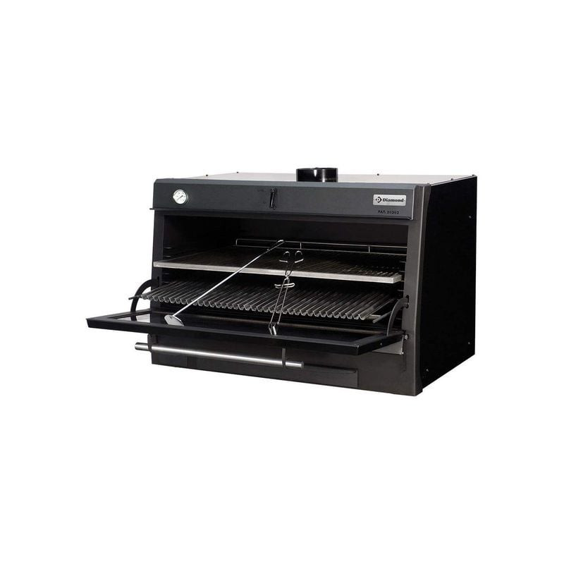 Four-BBQ à charbon DIAMOND - 120 kg/h - Four professionnel noir