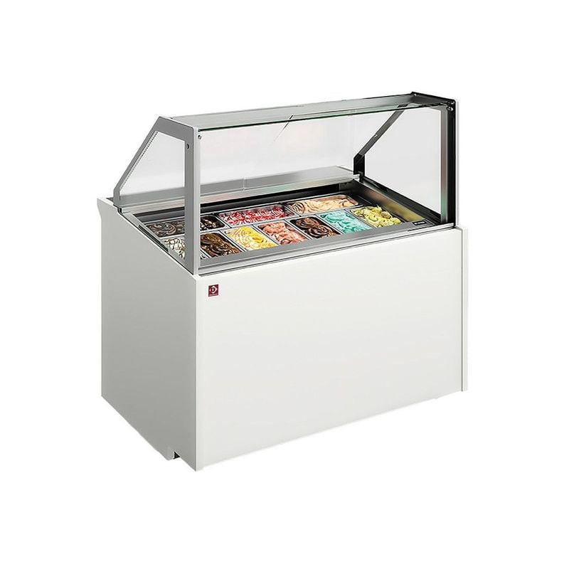 Comptoir glacé DIAMOND 6 bacs inox - Présentation élégante de glaces