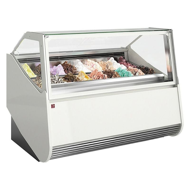 Comptoir à crème glacée DIAMOND 12 bacs - Vitrine professionnelle inox
