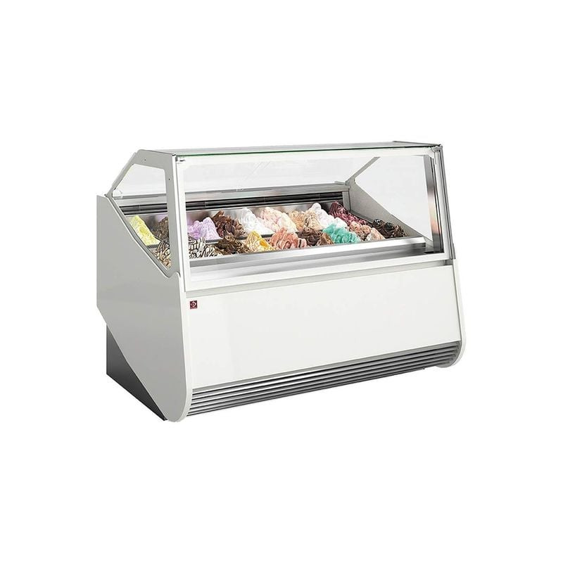 Comptoir glace DIAMOND 18 bacs inox - Vitrine professionnelle gelato