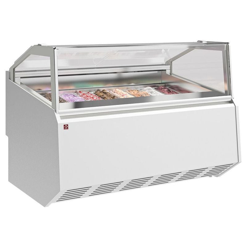 Comptoir à glace 24 bacs DIAMOND - Professionnel inox 360x165