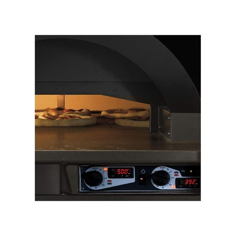 Four à pizza DIAMOND - Coupole statique, 6 pizzas Ø33 - Support roues
