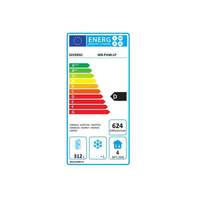 Armoire frigorifique ventilée DIVERSO 400L - Professionnelle en blanc