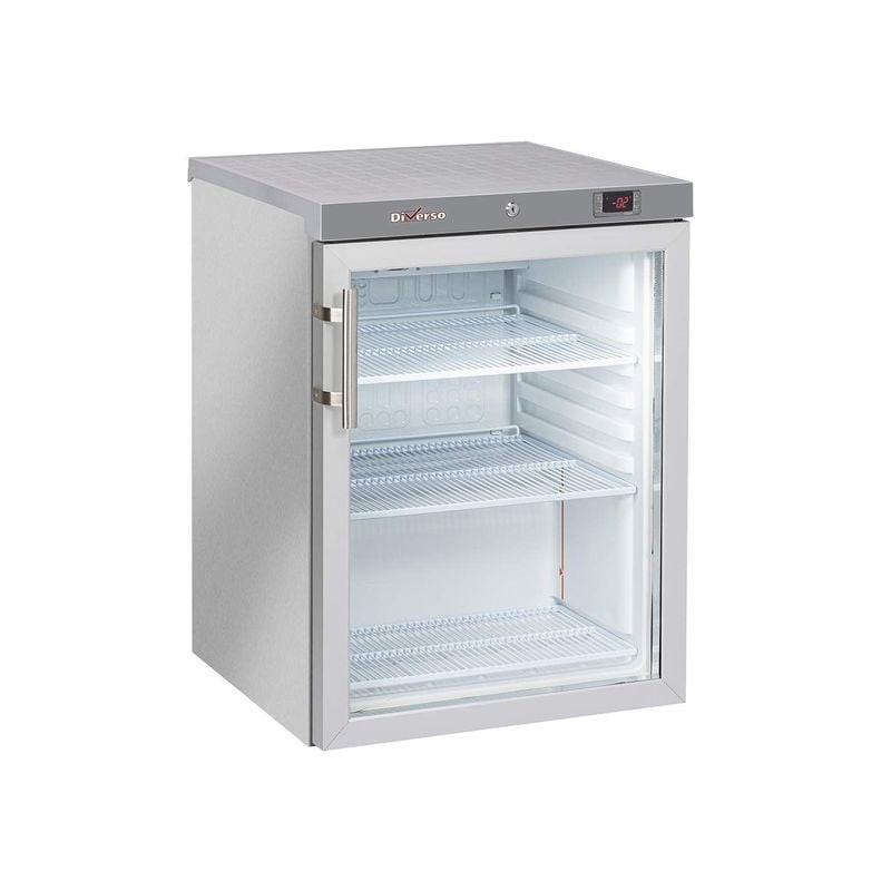 Frigo ventilé DIVERSO 200L - Porte vitrée professionnel - Classe A