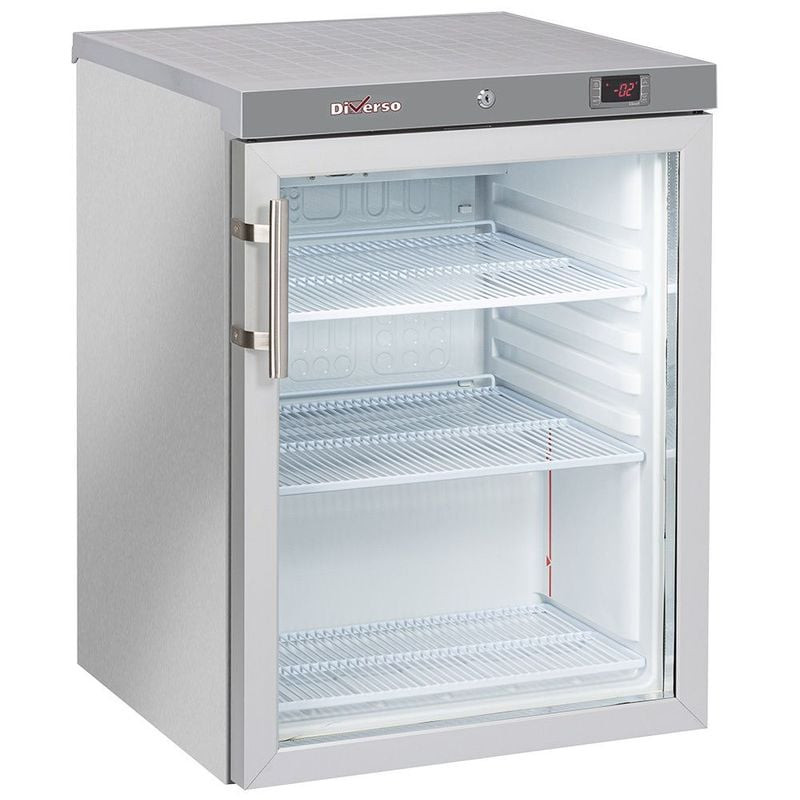 Frigo ventilé DIVERSO 200L - Porte vitrée professionnel - Classe A