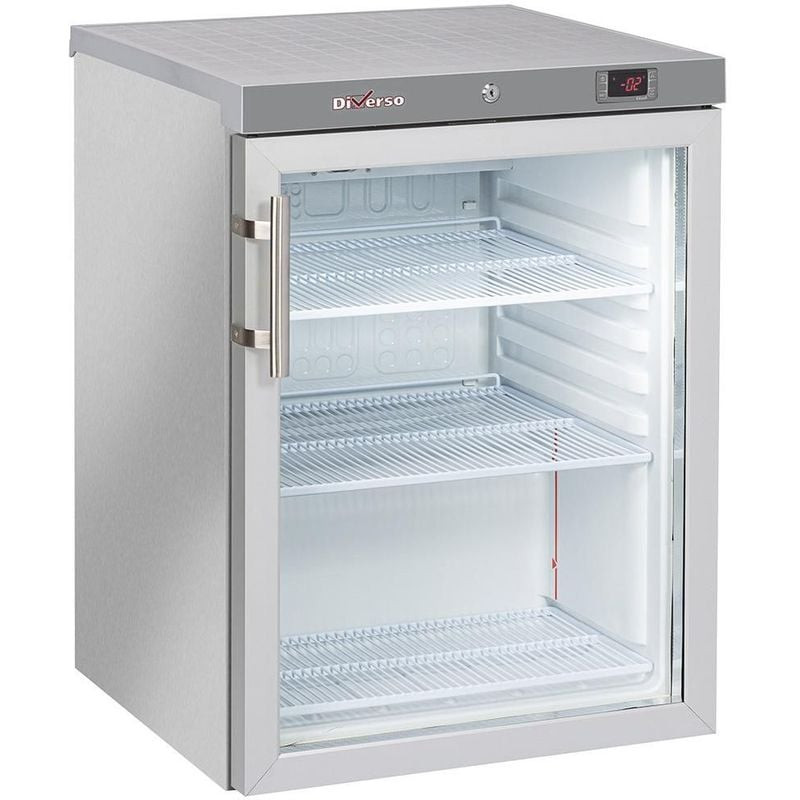 Frigo ventilé DIVERSO 200L - Porte vitrée professionnel - Classe A