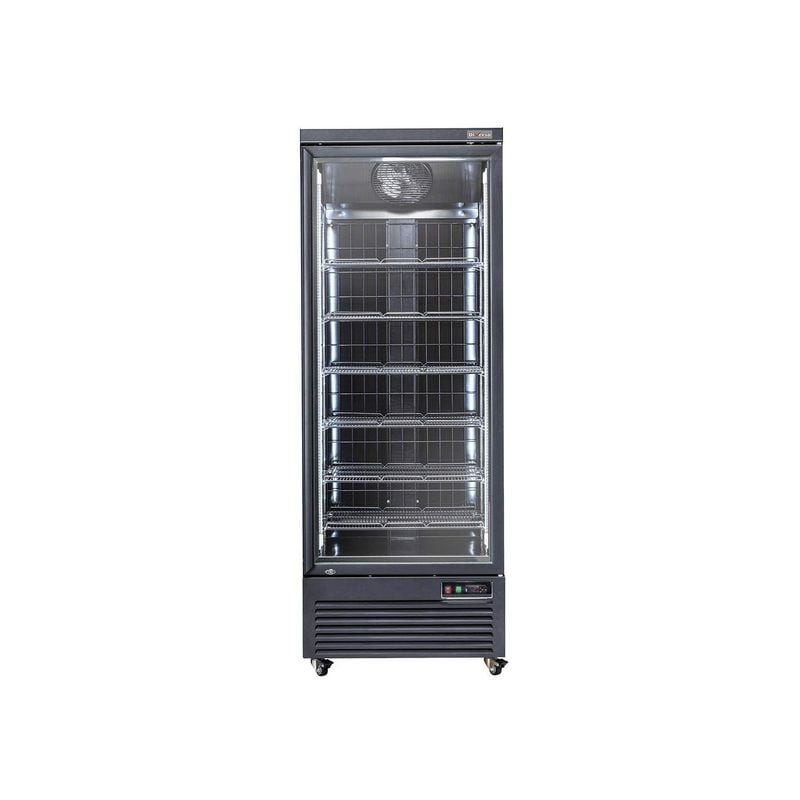 Vitrine Freezer verticale 560L noire - Présentation professionnelle