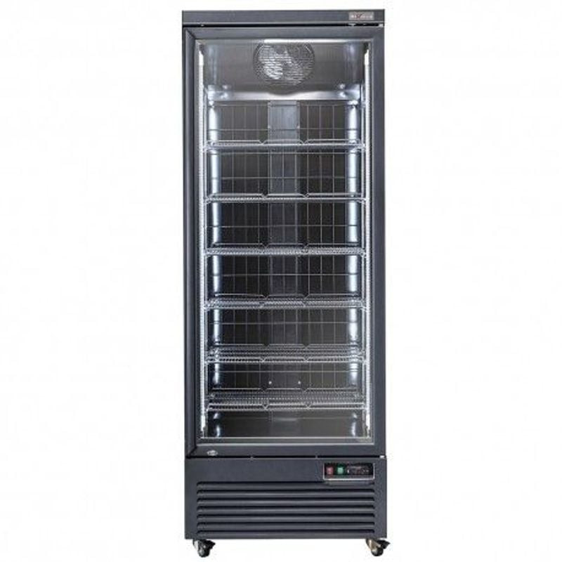 Vitrine Freezer verticale 560L noire - Présentation professionnelle
