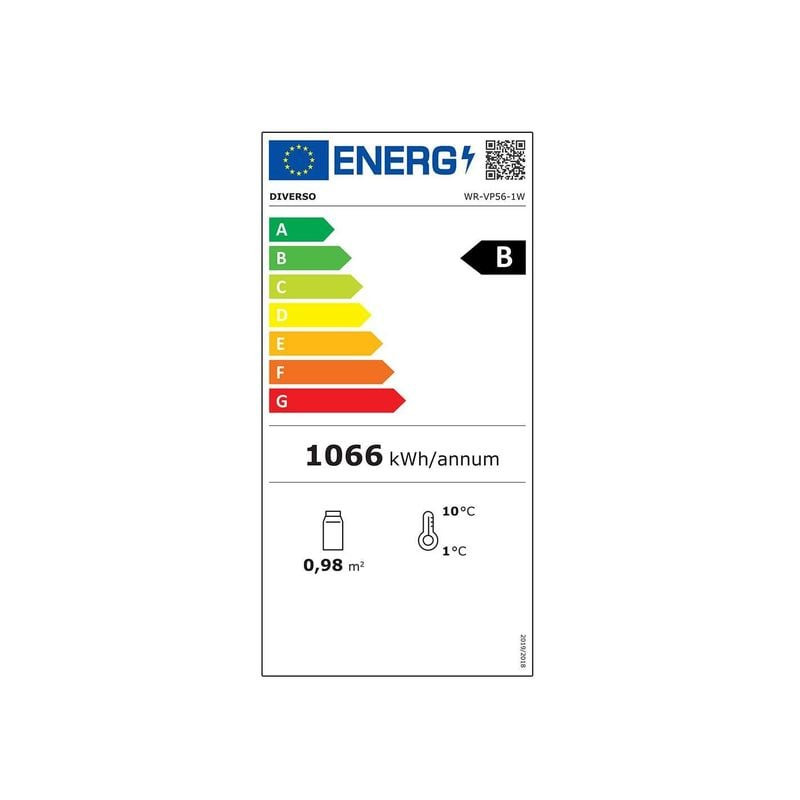 Vitrine Frigo DIVERSO 615L Blanche - Réfrigération Professionnelle