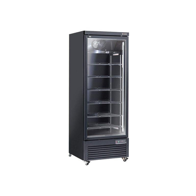 Vitrine Réfrigérée DIVERSO 615L Noire - 1 Porte Verre Thermopane®