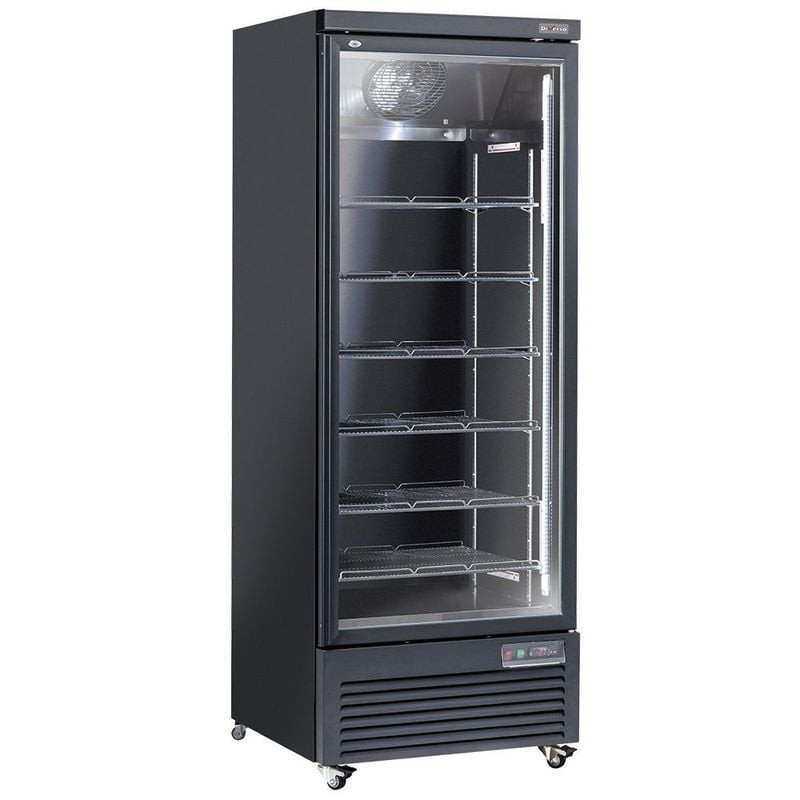 Vitrine Réfrigérée DIVERSO 615L Noire - 1 Porte Verre Thermopane®