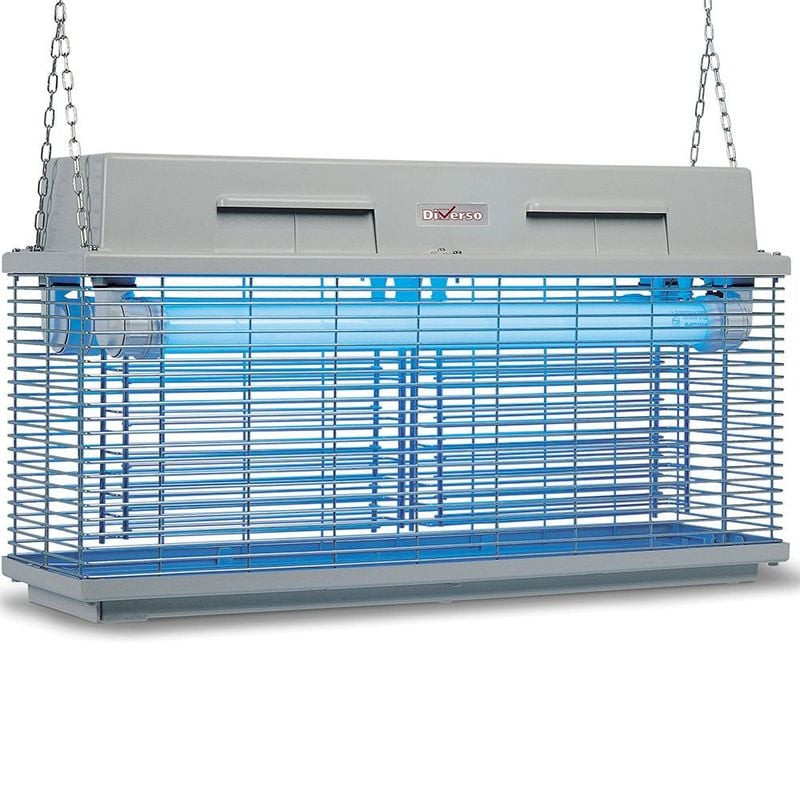 Désinsectiseur électrique Diverso - 2 lampes UV-A 40W - Rayon 18m