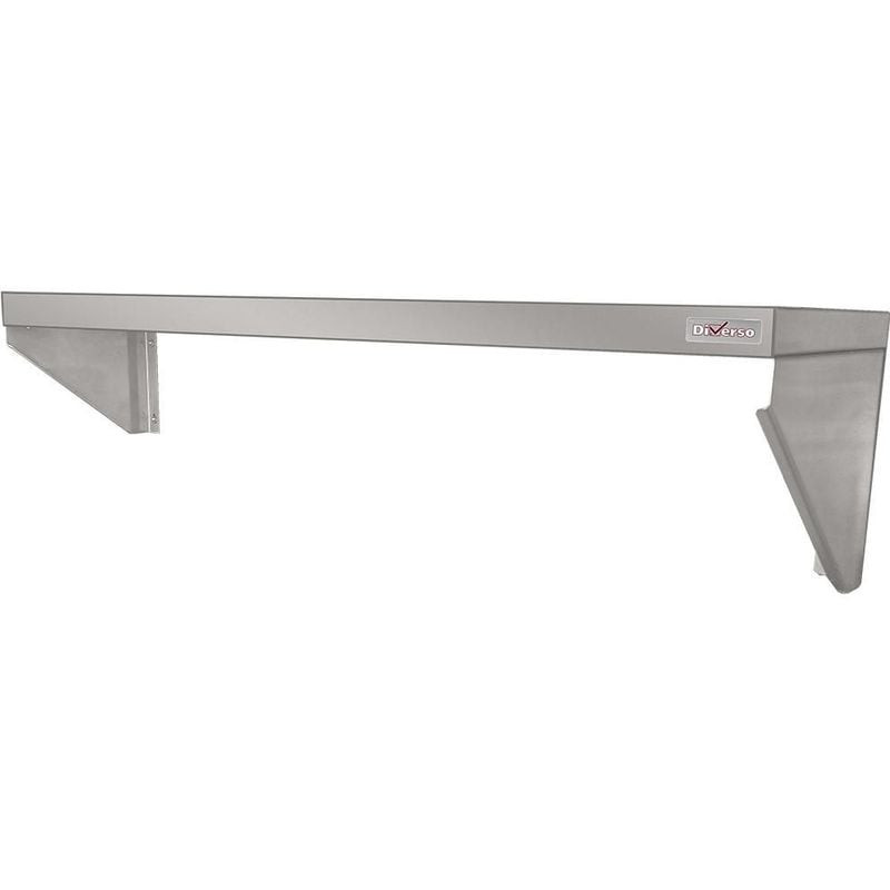 Étagère murale DIVERSO 180 cm - Support 100 kg/m - Acier inox