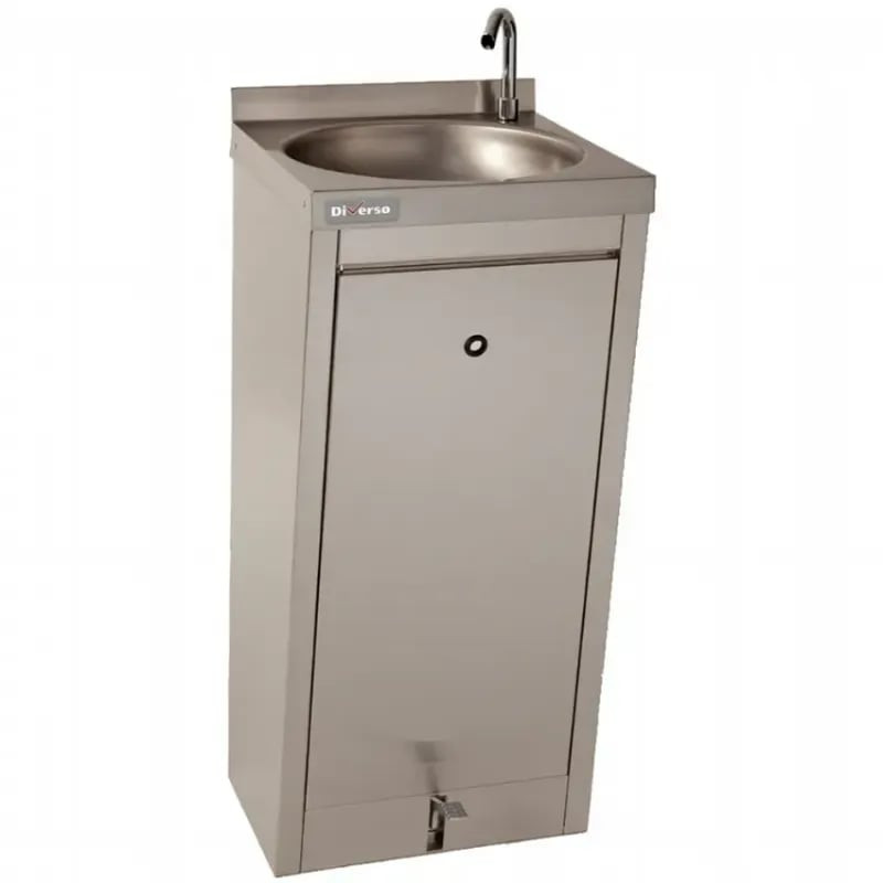 Lave-mains sur pieds DIVERSO - Lavabo inox avec mitigeur et pédale