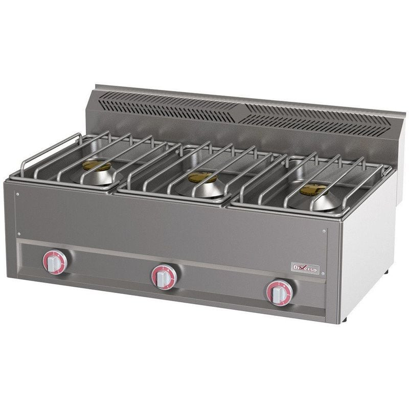 Cuisinière gaz 3 brûleurs 8 kW DIVERSO - Performance professionnelle