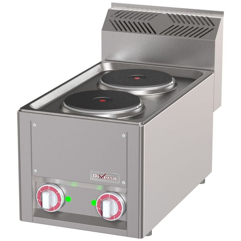 Cuisinière électrique 2 plaques DIVERSO - Professionnelle 4 kW