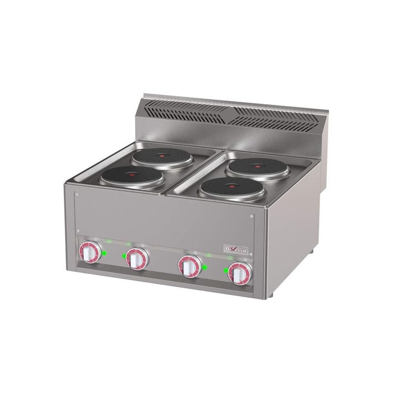 Cuisinière électrique 4 plaques DIVERSO - Top professionnel 8 kW