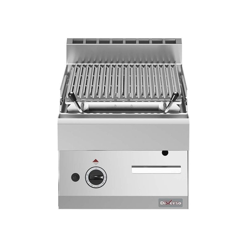 Grill gaz pierre de lave DIVERSO - 1/2 module grille fonte