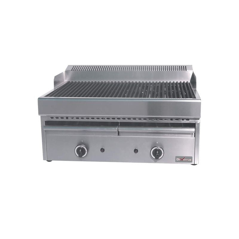 Grill-vapeur gaz DIVERSO - Grille fonte amovible pour cuisson optimale