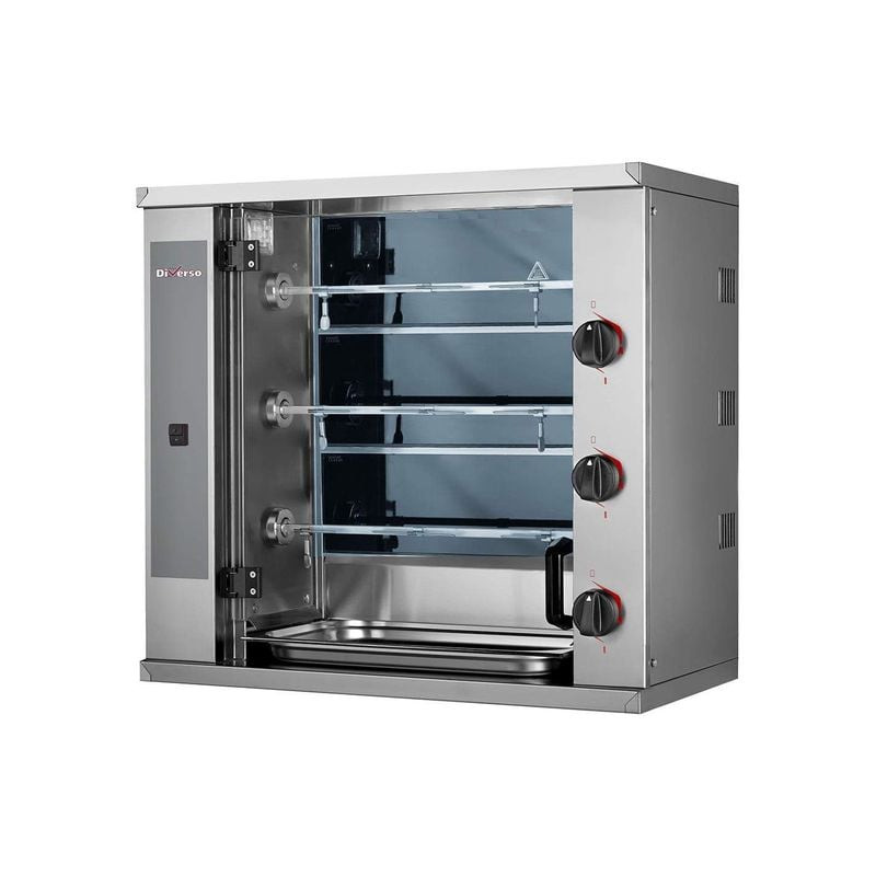 Rôtissoire à poulets vitrocéramique 3 broches (9 poulets) - DIVERSO