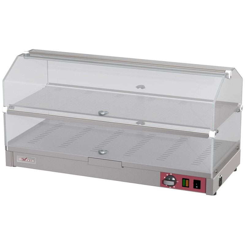 Vitrine chauffante à poser DIVERSO 2 niveaux - Chauffage jusqu'à 60°C