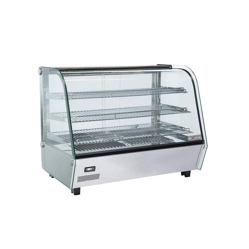 Vitrine chauffante DIVERSO 3 niveaux - Vitre bombée professionnelle
