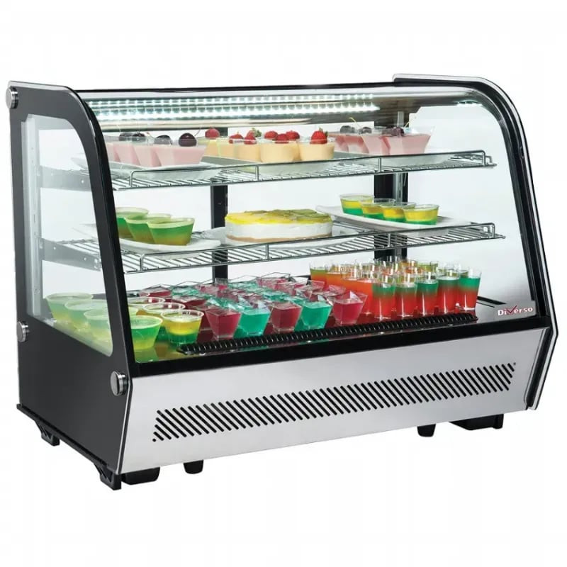 Vitrine réfrigérée de table DIVERSO - 3 niveaux, vitre bombée