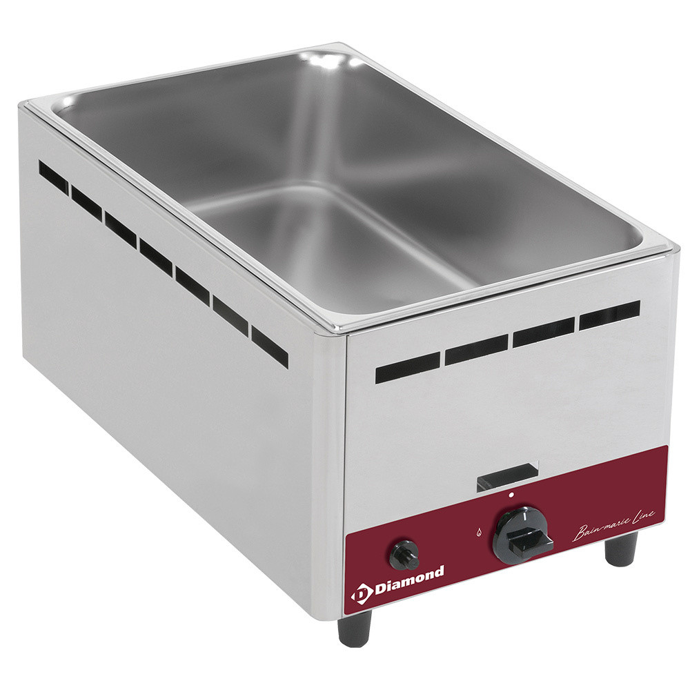 Bain-marie gaz de table DIAMOND - GN 1/1 pour bacs jusqu'à 150 mm