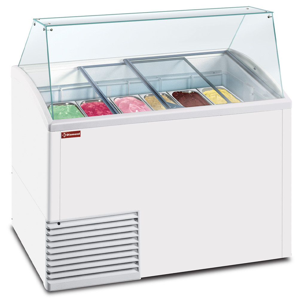 Comptoir réfrigéré DIAMOND BIG-EXPO/LUX-R2 - 10 bacs 5L pour glaces