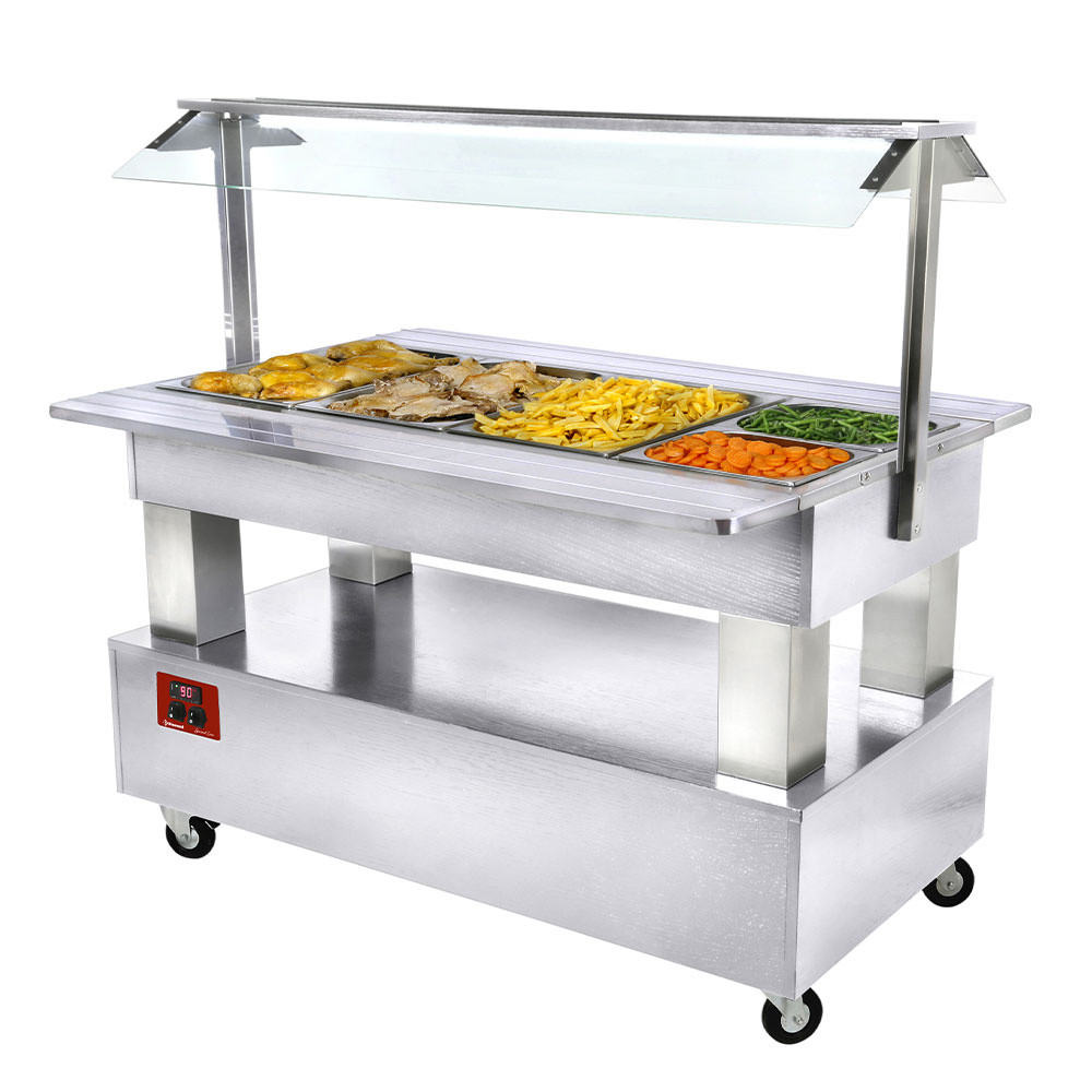 Buffet chauffant DIAMOND 4 bacs GN1/1 - Bain-marie professionnel bois