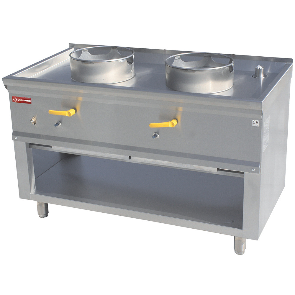 Fourneau wok 2 brûleurs DIAMOND - Cuisine professionnelle puissante