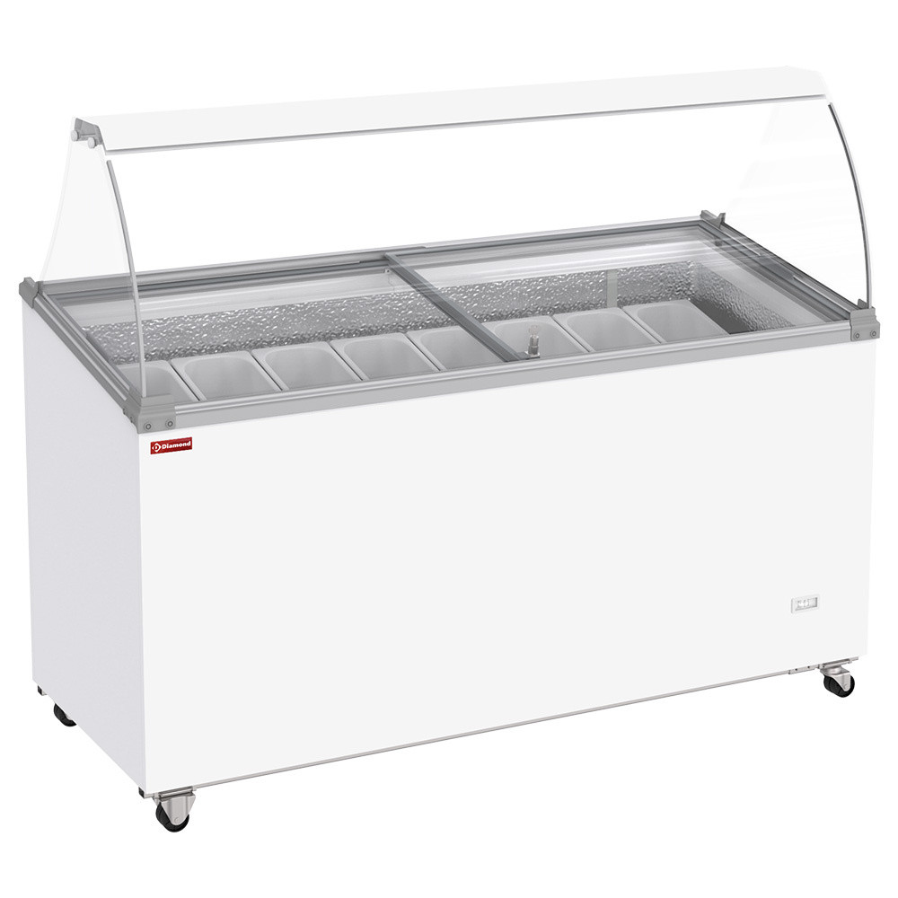 Conservateur comptoir à glaces DIAMOND 467L - 8 bacs, vitre bombée