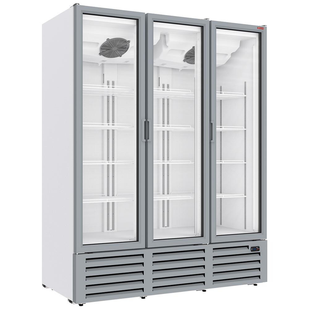 Vitrine ventilée positive Diamond 1455L - 3 portes battantes blanches