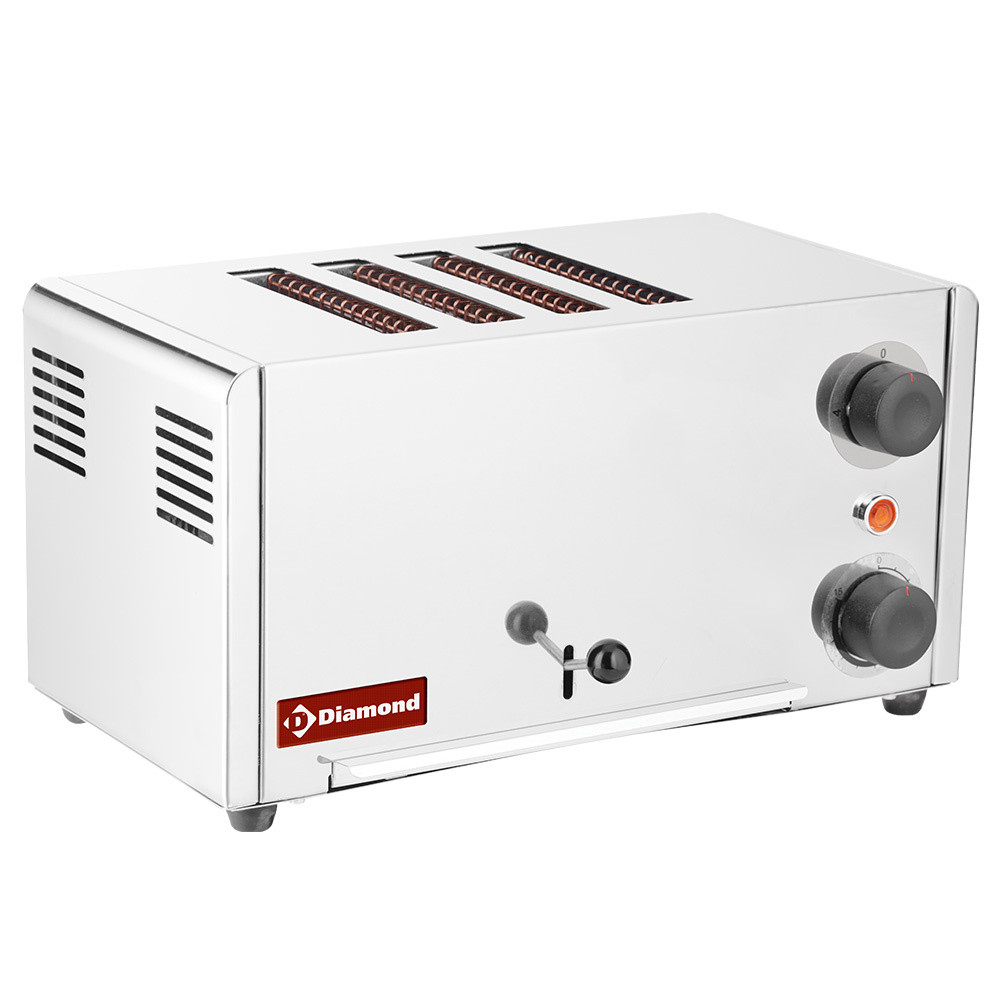 Toaster 4 tranches DIAMOND - Grille-pain professionnel en acier inox